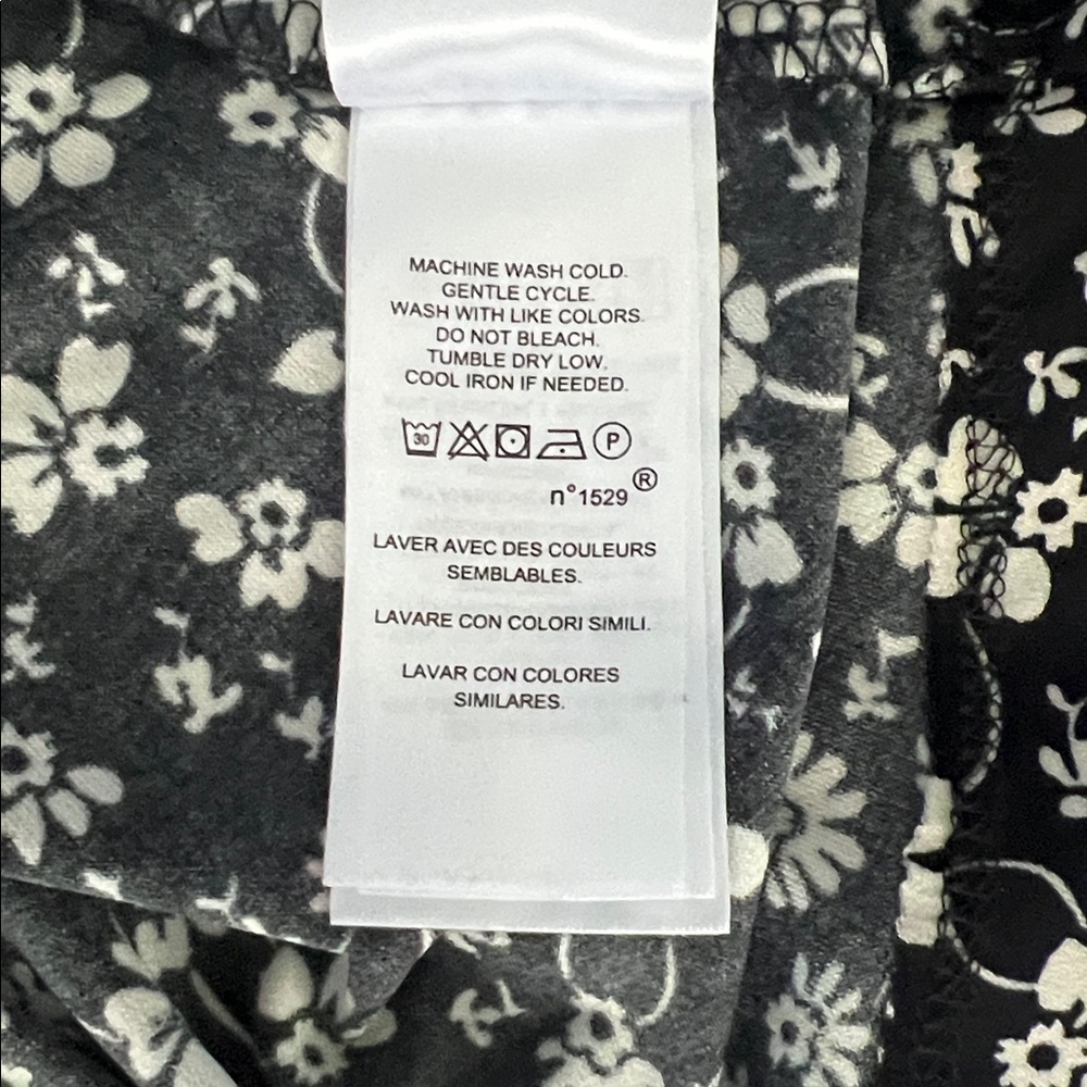 Chaps Women’s Floral Lightweight Long Sleeve Black Dress - M - Picture 11 of 11